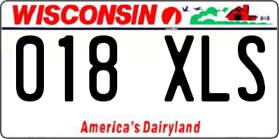 WI license plate 018XLS