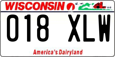 WI license plate 018XLW