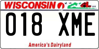 WI license plate 018XME