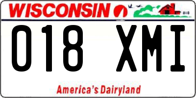 WI license plate 018XMI