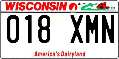 WI license plate 018XMN