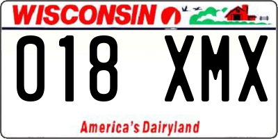 WI license plate 018XMX