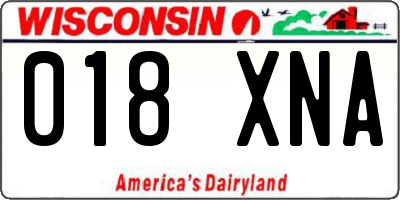 WI license plate 018XNA