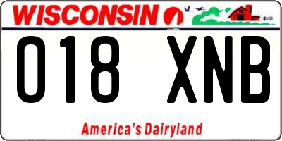 WI license plate 018XNB
