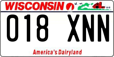 WI license plate 018XNN