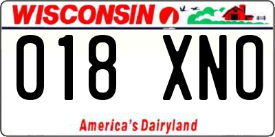 WI license plate 018XNO