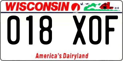 WI license plate 018XOF