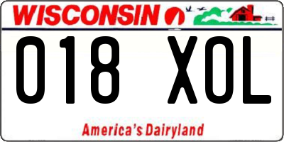 WI license plate 018XOL