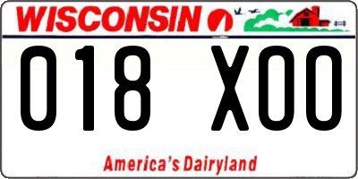 WI license plate 018XOO