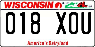 WI license plate 018XOU