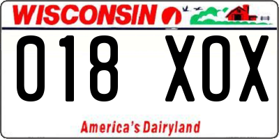 WI license plate 018XOX