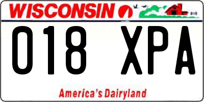 WI license plate 018XPA