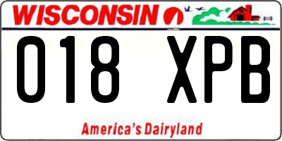 WI license plate 018XPB