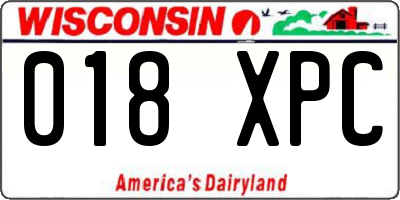 WI license plate 018XPC