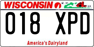 WI license plate 018XPD