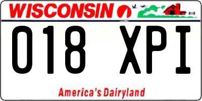 WI license plate 018XPI