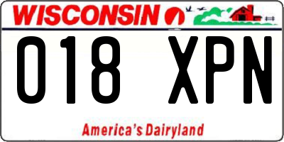 WI license plate 018XPN