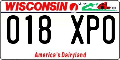 WI license plate 018XPO