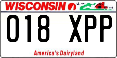 WI license plate 018XPP