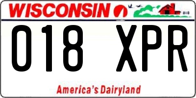 WI license plate 018XPR