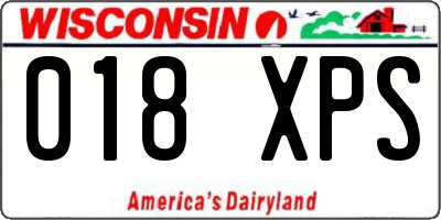 WI license plate 018XPS