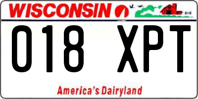 WI license plate 018XPT