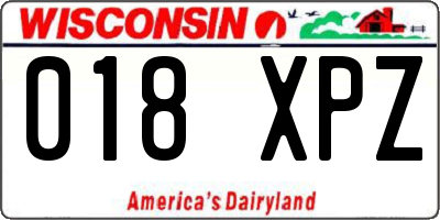 WI license plate 018XPZ
