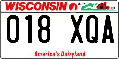WI license plate 018XQA