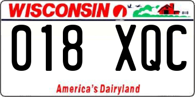WI license plate 018XQC