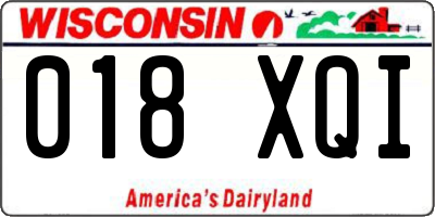WI license plate 018XQI