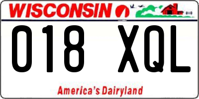 WI license plate 018XQL