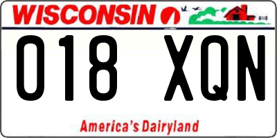 WI license plate 018XQN