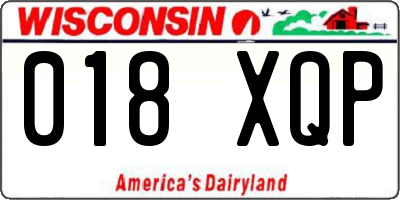 WI license plate 018XQP