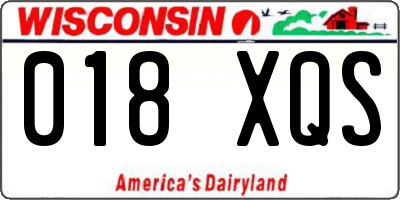 WI license plate 018XQS