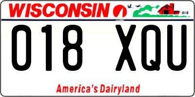 WI license plate 018XQU
