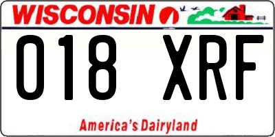WI license plate 018XRF
