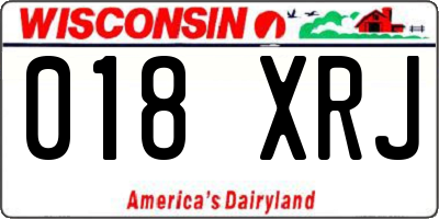WI license plate 018XRJ