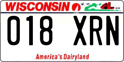 WI license plate 018XRN