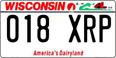 WI license plate 018XRP