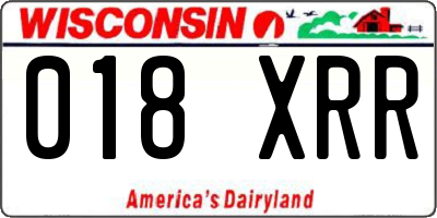 WI license plate 018XRR