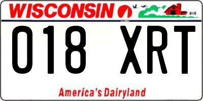 WI license plate 018XRT