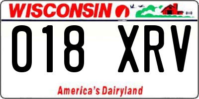 WI license plate 018XRV