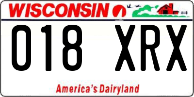 WI license plate 018XRX