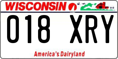 WI license plate 018XRY