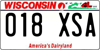 WI license plate 018XSA