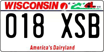 WI license plate 018XSB
