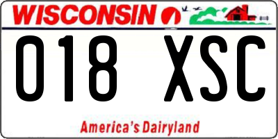 WI license plate 018XSC