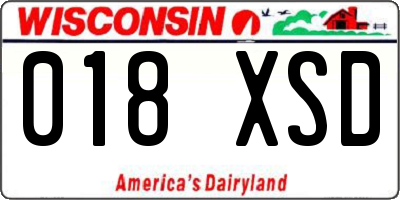 WI license plate 018XSD