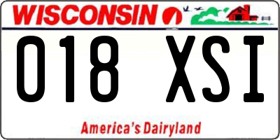 WI license plate 018XSI