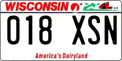 WI license plate 018XSN